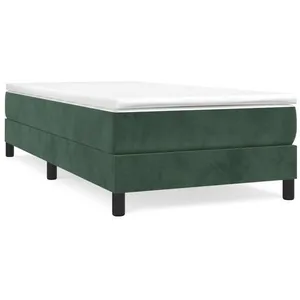 vidaXL Cadre de lit Vert foncé 90x190 cm Velours pas cher
