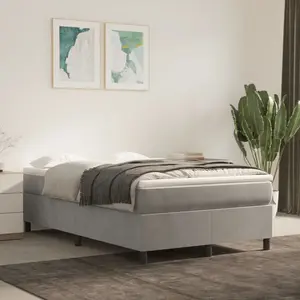 vidaXL Cadre de lit Gris clair 120x200 cm Velours pas cher