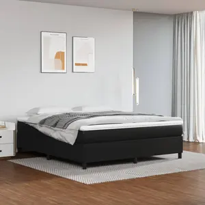 Vidaxl - Sommier à ressorts de lit Noir 180x200 cm Similicuir Black pas cher