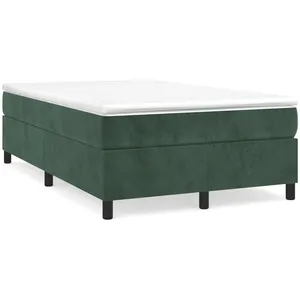 vidaXL Cadre de lit Vert foncé 120x200 cm Velours pas cher