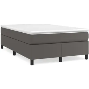 vidaXL Vidaxl Sommier À Ressorts De Lit Gris 120x200 Cm Similicuir pas cher