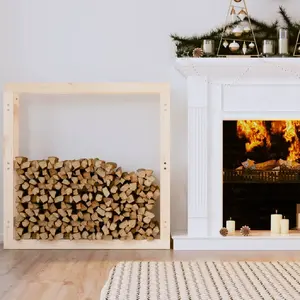 vidaXL Support pour bois de chauffage 100x25x100 cm Bois de pin pas cher