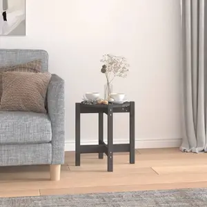 Comparateur de prix : vidaXL Table basse Gris Ø 42,5x45 cm Bois massif de pin