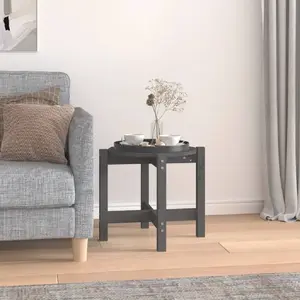 Comparateur de prix : vidaXL Table basse Gris Ø 52,5x45 cm Bois massif de pin