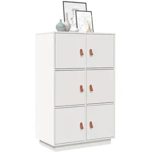 vidaXL Buffet haut Blanc 67x40x108,5 cm Bois massif de pin