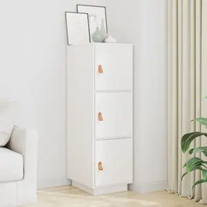 vidaXL Buffet haut Blanc 34x40x108,5 cm Bois massif de pin pas cher