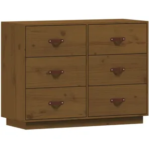 vidaXL Buffet Marron miel 100x40x75 cm Bois massif de pin pas cher