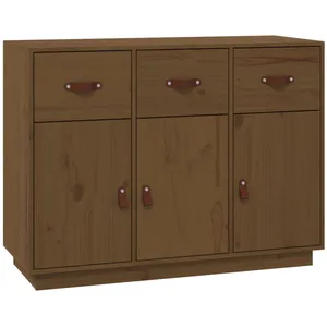 vidaXL Buffet Marron miel 100x40x75 cm Bois massif de pin pas cher