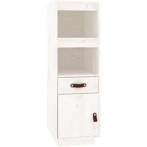 vidaXL Buffet haut Blanc 34x40x108,5 cm Bois massif de pin pas cher
