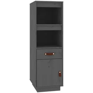 Comparateur de prix : vidaXL Buffet haut Gris 34x40x108,5 cm Bois massif de pin