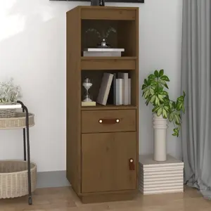 vidaXL Buffet haut Marron miel 34x40x108,5 cm Bois massif de pin pas cher