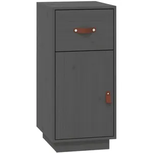 vidaXL Buffet Gris 34x40x75 cm Bois massif de pin pas cher