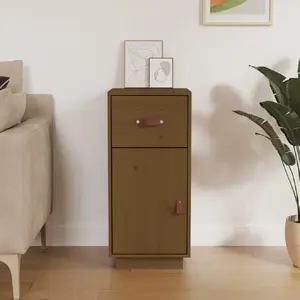 vidaXL Buffet Marron miel 34x40x75 cm Bois massif de pin pas cher