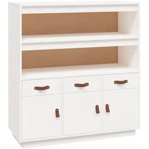 vidaXL Buffet haut Blanc 100x40x108,5 cm Bois massif de pin
