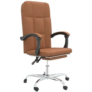 vidaXL Fauteuil inclinable de bureau Marron Similicuir pas cher