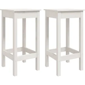 Comparateur de prix : vidaXL Chaises de bar lot de 2 blanc 40x40x78 cm bois de pin solide