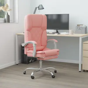 Comparateur de prix : vidaXL Vidaxl Fauteuil De Massage Inclinable De Bureau Rose Similicuir