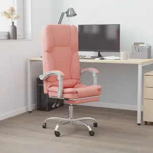 vidaXL Vidaxl Fauteuil De Massage Inclinable De Bureau Rose Similicuir pas cher