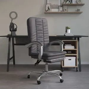 vidaXL Fauteuil inclinable de bureau Gris Similicuir pas cher