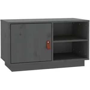 vidaXL Meuble TV Gris 70x34x40 cm Bois de pin massif pas cher