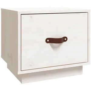Comparateur de prix : vidaXL Table de chevet Blanc 40x34x35 cm Bois de pin solide