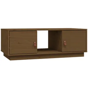 vidaXL Table basse Marron miel 100x50x35 cm Bois massif de pin pas cher