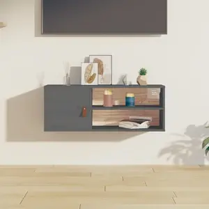 Comparateur de prix : vidaXL Armoire murale Gris 80x30x30 cm Bois de pin massif