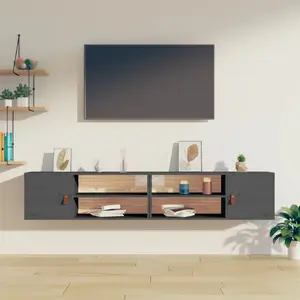 Comparateur de prix : vidaXL Armoires murales 2 pcs Gris 80x30x30 cm Bois de pin massif