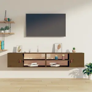 Comparateur de prix : vidaXL Armoires murales 2 pcs Marron miel 80x30x30 cm Pin massif