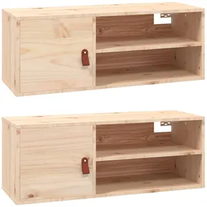 vidaXL Vidaxl Armoires Murales 2 Pcs 80x30x30 Cm Bois De Pin MassifVendu parvidaxl