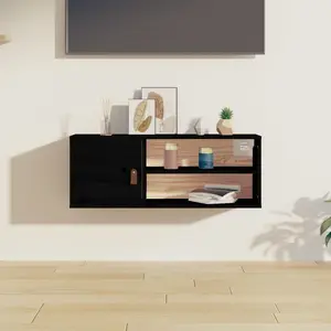 Comparateur de prix : vidaXL Armoire murale Noir 80x30x30 cm Bois de pin massif