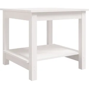 Comparateur de prix : vidaXL Table basse Blanc 50x50x45 cm Bois massif de pin