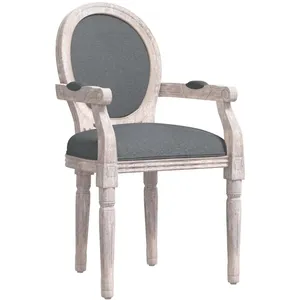 vidaXL Chaise à manger gris foncé 54x56x96,5 cm tissu pas cher