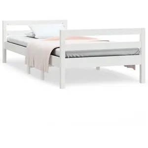vidaXL Cadre de lit Blanc 80x200 cm Bois de pin massif pas cher