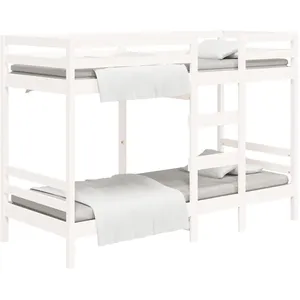 Comparateur de prix : vidaXL Lit superposé Blanc 80x200 cm Bois de pin massif