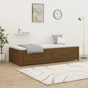 vidaXL Lit de jour Marron miel 90x200 cm Bois de pin massif pas cher