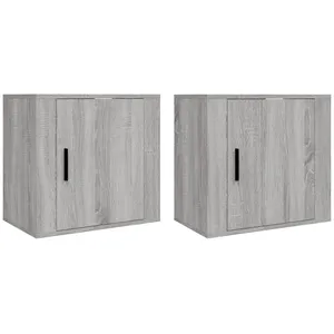 vidaXL Tables de chevet murales 2 pcs Sonoma gris 50x30x47 cm pas cher