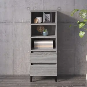 vidaXL Buffet haut Sonoma gris 40x36x110 cm Bois d'ingénierie pas cher