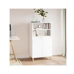 vidaXL Buffet haut Blanc 60x36x110 cm Bois d'ingénierie pas cher
