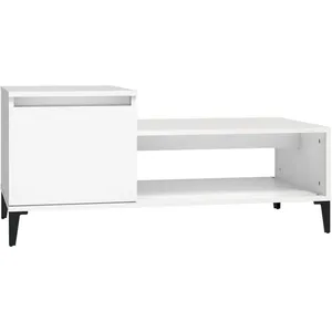 vidaXL Table basse Blanc 100x50x45 cm Bois d'ingénierie pas cher