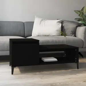 vidaXL Table basse Noir 100x50x45 cm Bois d'ingénierie pas cher