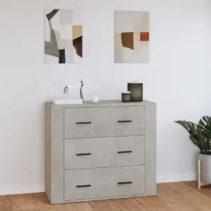 vidaXL Buffet Gris béton 80x33x70 cm Bois d'ingénierie pas cher
