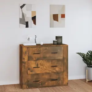 vidaXL Buffet Chêne fumé 80x33x70 cm Bois d'ingénierie pas cher