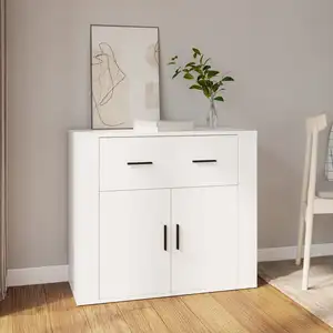 vidaXL Buffet Blanc 80x33x70 cm Bois d'ingénierie pas cher