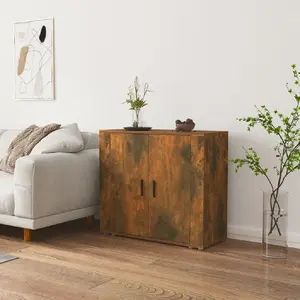 vidaXL Buffet Chêne fumé 80x33x70 cm Bois d'ingénierie pas cher