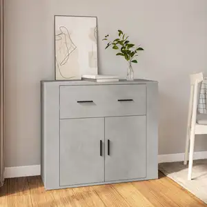 vidaXL Buffet Gris béton 80x33x70 cm Bois d'ingénierie pas cher