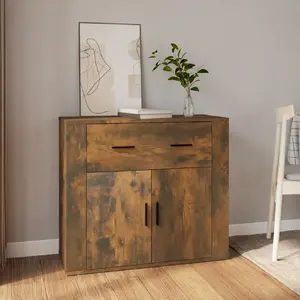 vidaXL Buffet Chêne fumé 80x33x70 cm Bois d'ingénierie pas cher