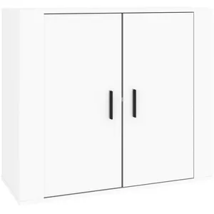 vidaXL Buffet Blanc brillant 80x33x70 cm Bois d'ingénierie pas cher
