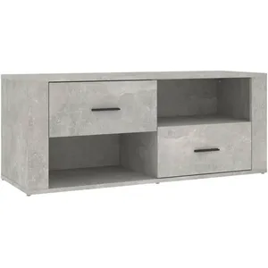 vidaXL Meuble TV Gris béton 100x35x40 cm Bois d'ingénierie pas cher