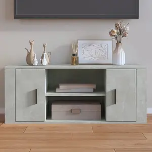 Comparateur de prix : vidaXL Meuble TV Gris béton 100x35x40 cm Bois d'ingénierie